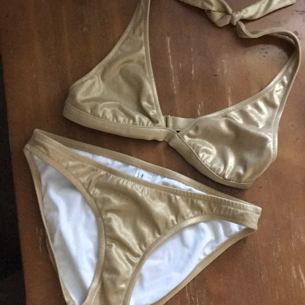 Jcrew gold bikini size small princess Lea